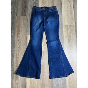 Vibe & Rant Flare Jeans Women 13 W31 Dark‎ Wash Excellent Bell Bottom High Rise